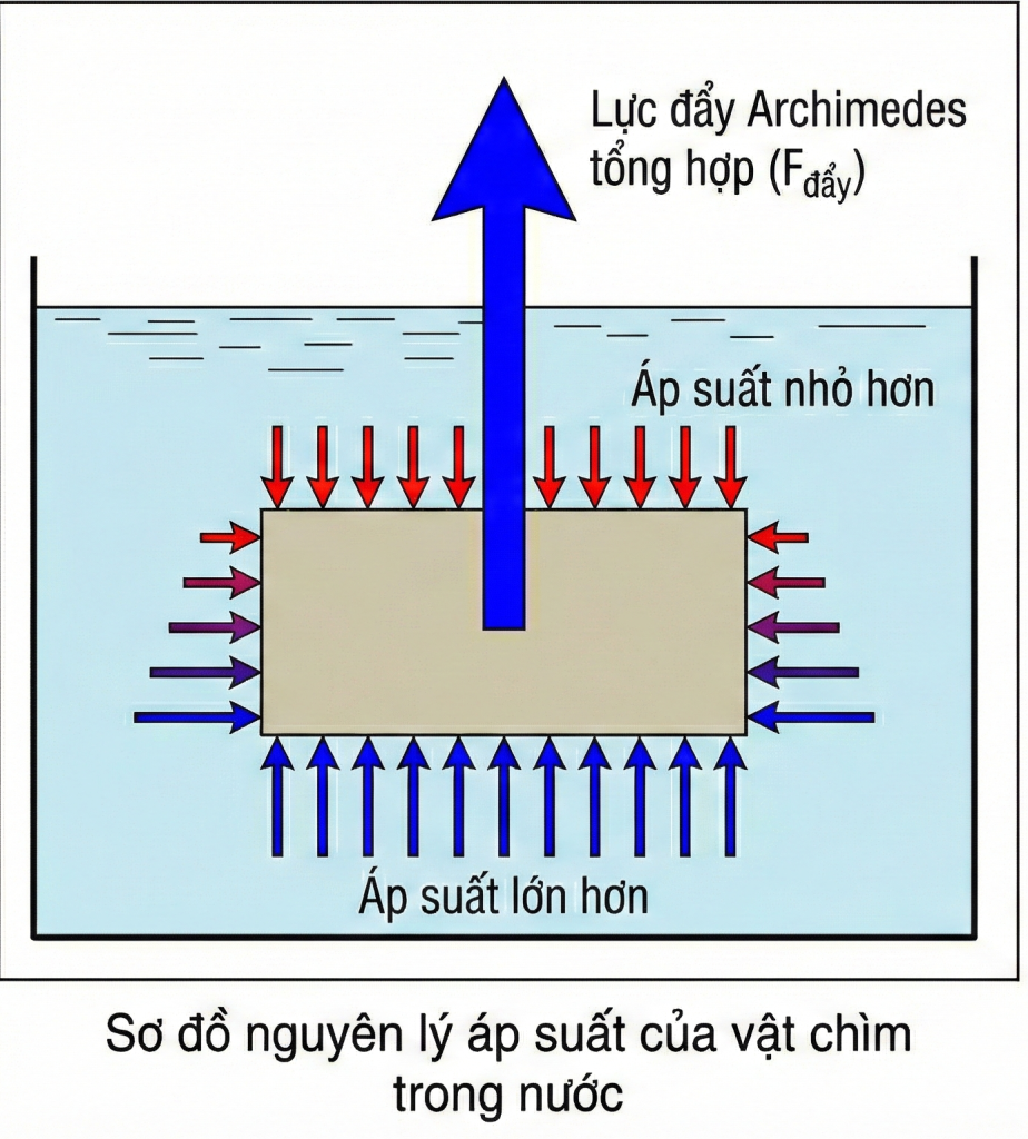 Nguyên lý Archimedes là gì? Hinh Anh 1 So Do Nguyen Ly Ap Suat Cua Vat Chim Trong Nuoc 1